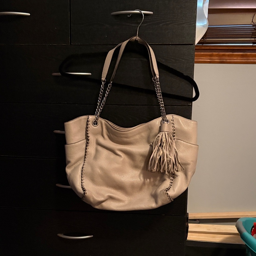 Michael Kors Beige Shoulder Bag with Chain Straps